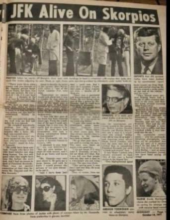 Q_TheStormRider's tweet photo. JFK faked his assassination. A clone was put in his place. He was protected by Onassis on his private island Skorpios. Onassis married Jackie to protect her too. https://t.co/KfxlejJEBU