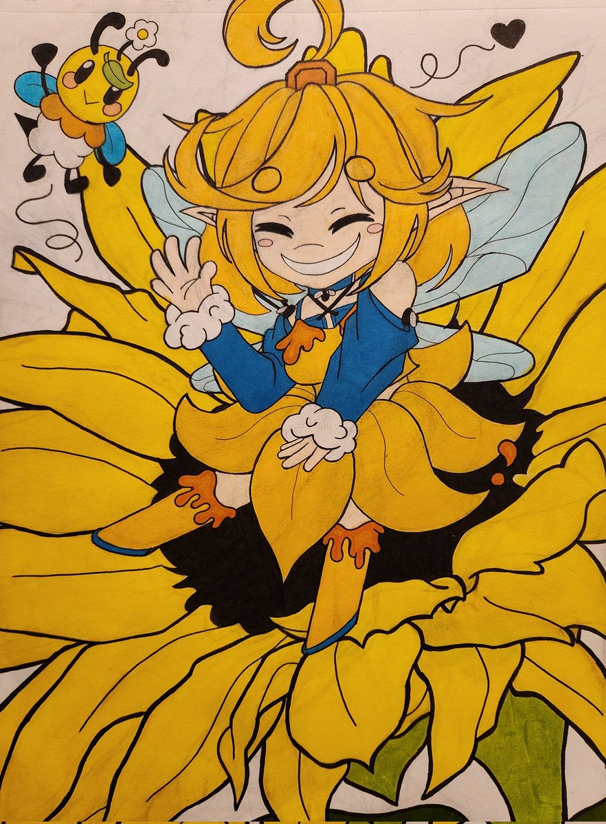 CarbonicDrconic's tweet photo. The piece I did for @KumorinOta's birthday~ 🌻🩵🐝

Haven't done this detailed of a piece in quite awhile, very happy with how it turned out

#kumoBEEday #BeedayBash #fanart #traditionalart #vtuber https://t.co/dYta6QWFGh