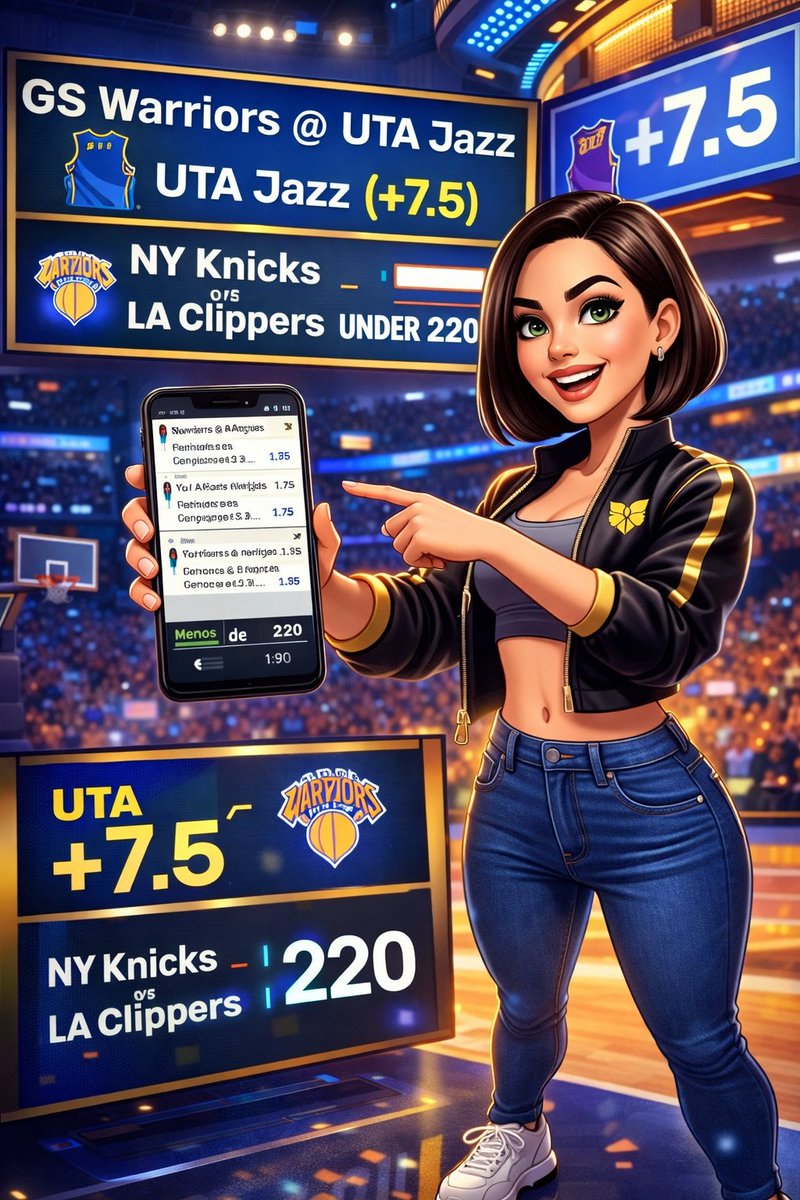 Cherly_MX's tweet photo. 🎯 Jugada NBA
UTA +7.5 🏀
Knicks vs Clippers Under 220
Mercado leído.
Ahora se deja correr.
La apuesta se gana en el análisis,
no mirando el marcador cada dos minutos.
🧠🔥 Modo NAYA 3.0
#NBA #ApuestasDeportivas #NAYA3 #CherlyPicks #SportsBetting https://t.co/oPUg69oqZB