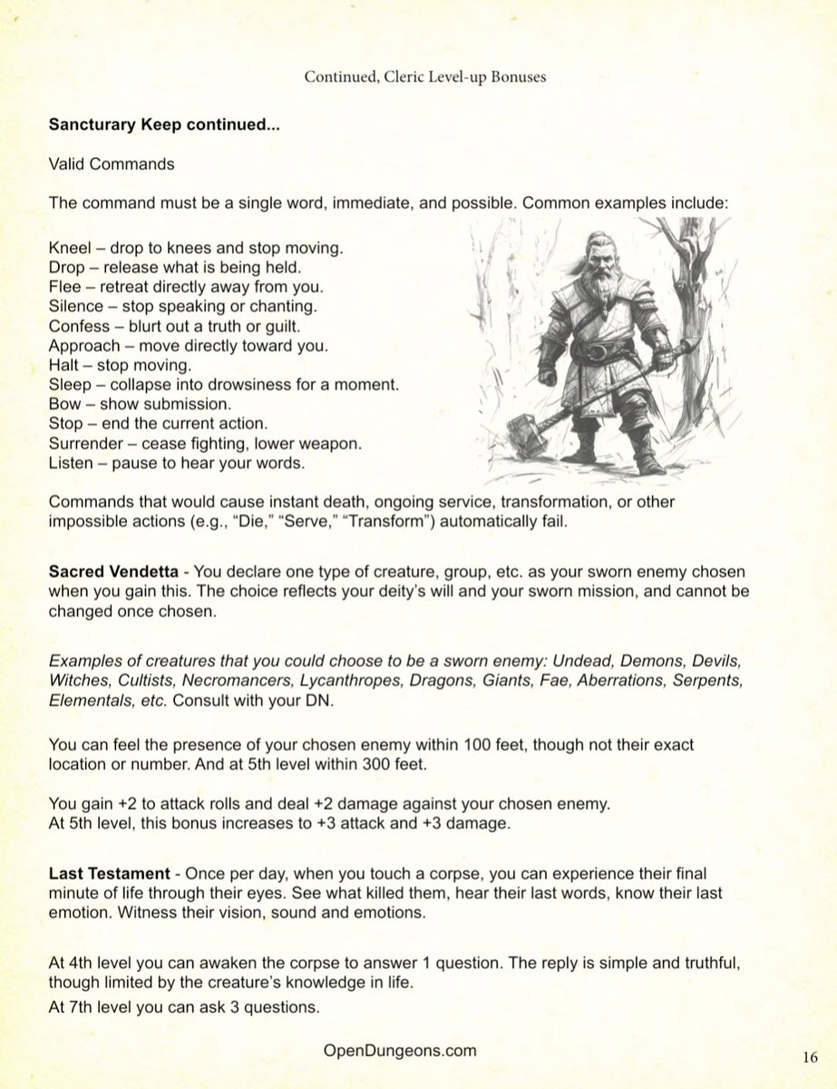 OD_RPG's tweet photo. @CorpseKings Default Abilities and Level-Up Bonuses π #OpenDungeons #DnD #ADnD #ODRPG https://t.co/ZfepKTdC2W