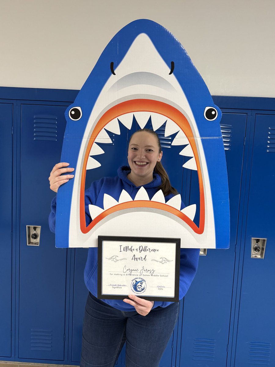 SalemSharkTank's tweet photo. ☀️Congratulations to our most recent “I Make a Difference” Recipients☀️ Ms. Rouse, Ms. Jarosz, Ms. Alix, Ms. Helms, and Ms. Scwandt! #SalemStrong https://t.co/dz4oIgh77t