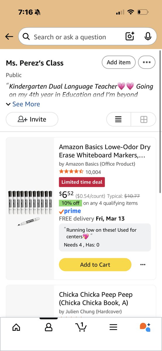 MsPerez1996's tweet image. Hello everyone!😍💖I’m hoping to clear these dry erase markers for my students❤️We use them daily for our centers🫶They’re also on sale! Any help or share is greatly appreciated☺️
#clearthelist
#title1
#kinder
amazon.com/hz/wishlist/ls…