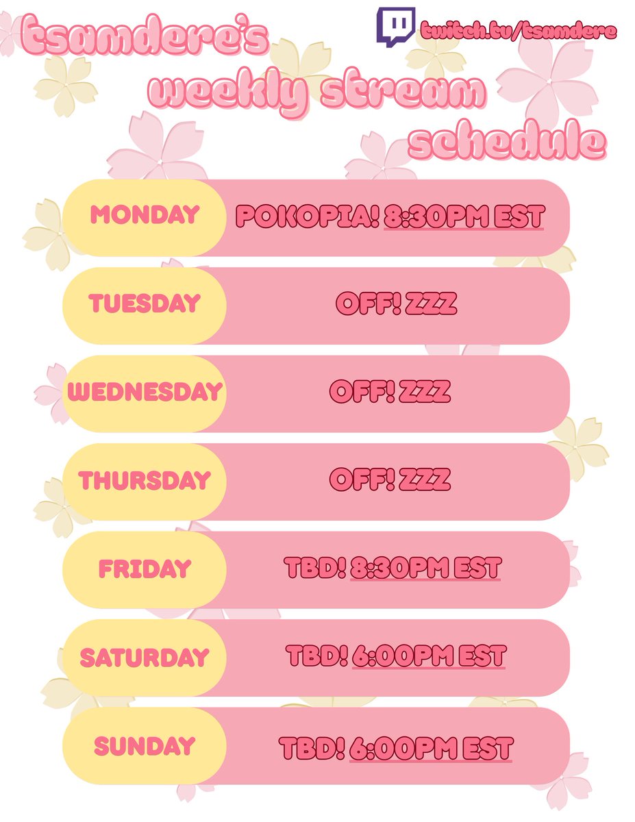 tsamderettv's tweet photo. i forgot to post this morning, but stream schedule for the week!!! starting NOW with more cozy pokopia!!

https://t.co/kgb1xJUQPZ 🌸 https://t.co/jx2awF1Tvg