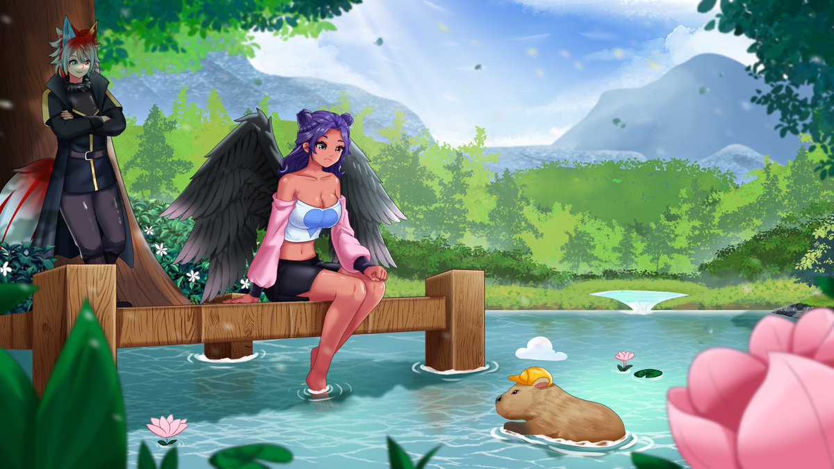 AngelNerd77's tweet photo. The three of us are always on an adventure! ((Cloudy and flash don’t have X.))

Thank you to @meimeilinxi for creating this beautiful artwork! https://t.co/xohalkAZiV
