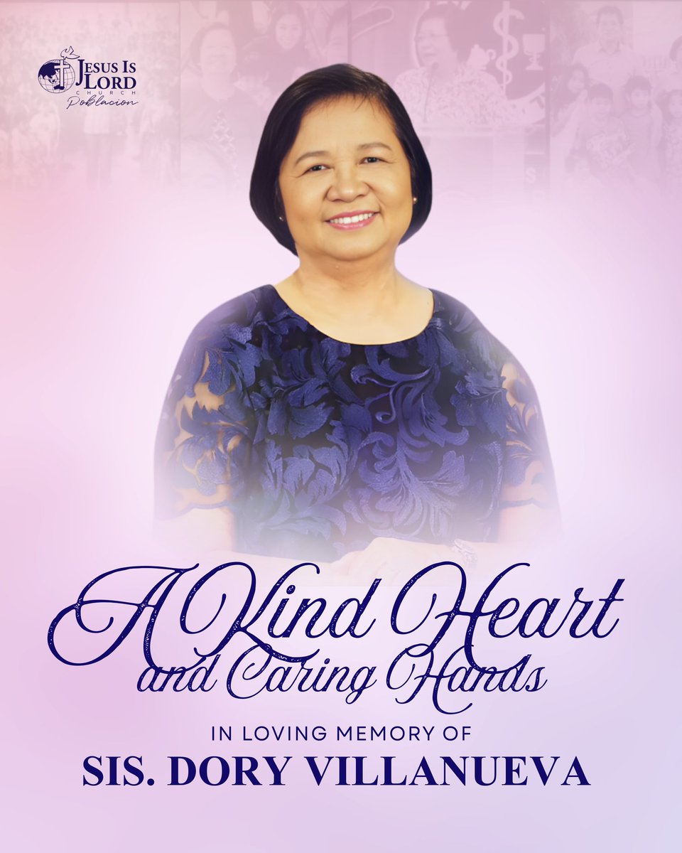 jilpob's tweet photo. A life lived for Christ always leaves a mark that time cannot erase.

Sis. Dory showed us what it truly means to serve with a kind heart and caring hands, loving people, comforting the broken, and reflecting the compassion of Jesus in every life she touched. 

#RememberingSisDory https://t.co/4LpVdjmNp7