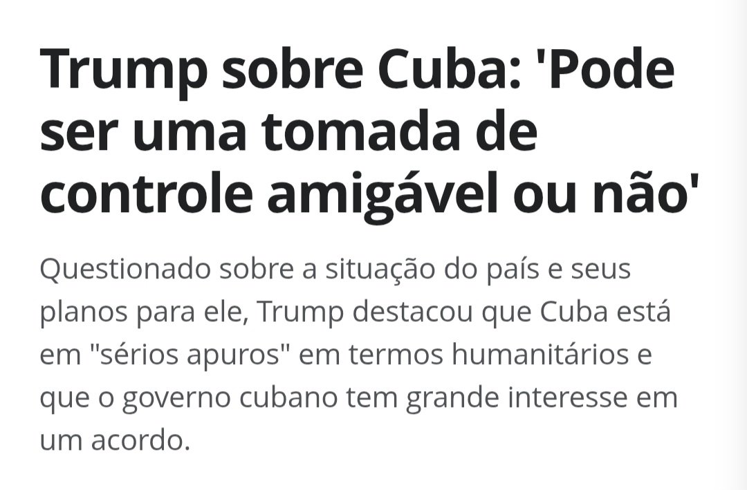 orlandosilva's tweet photo. Agora o psicopata fala abertamente em colocar suas mãos imundas em Cuba. O Brasil tem o DEVER de enviar ajuda humanitária ã Ilha. 

Nenhum país estará seguro enquanto esse doente não for expulso do poder. Que as nações se unam e o povo dos EUA mande Trump ao lixo da história. https://t.co/aqYPIClQ70