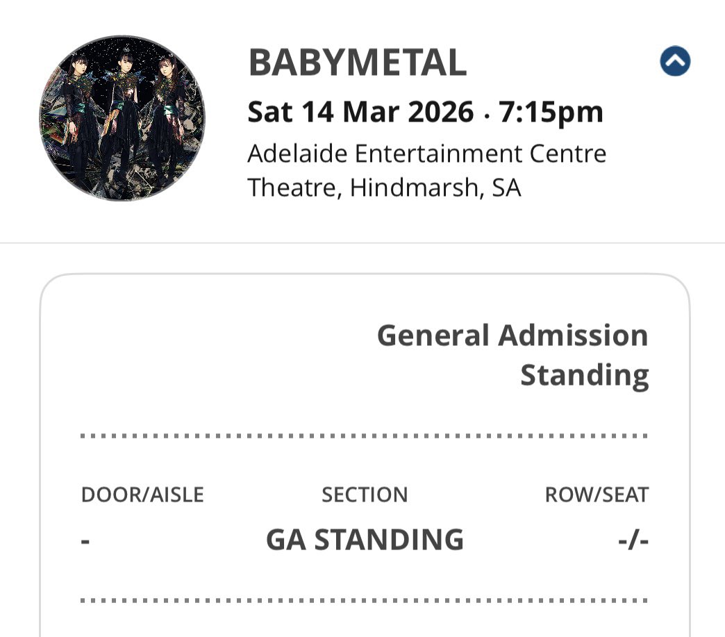 s__1220__'s tweet photo. 【今さらながらゆるぼ】
BABYMETAL Perth と Adelaide のスタンディングチケット1枚ずつ余っています。
気になる方いましたらご連絡ください💁 https://t.co/HyD5xWI9an