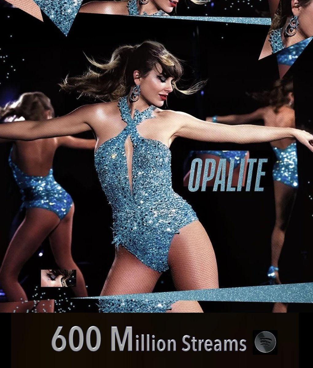 WORLDMUSICAWARD's tweet photo. #TaylorSwift's "Opalite" has surpassed 600 Million streams on Spotify, her 48th song to reach this Milestone and 2nd song from 'The Life Of A Showgirl'! 💪💠💥6⃣0⃣0⃣Ⓜ️✖️4⃣8⃣🎶👑💙
 
@taylorswift13 https://t.co/0zgGTZsmbg