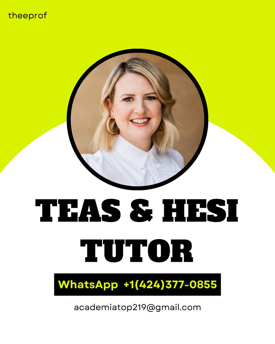 _theeprof's tweet image. Stop stressing about exams and start preparing with professionals who care!
Our TEAS &amp;amp; HESI tutors provide structured lessons and mock tests that guarantee results.
📞 Contact now: +1 (424) 377-0855
#NursingPrep #ExamCoaching #HESIPrep #TEASTraining #AcademicExcellence