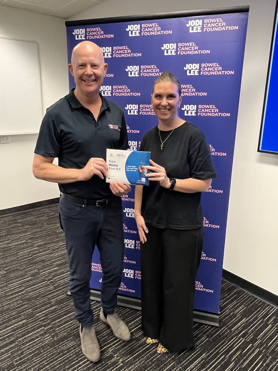 JodiLeeFdn's tweet photo. We presented our Workplace Program to RAA last week - educating their team on the steps they can take to help prevent #bowelcancer. Thank you to Dale Sweeney from Schiavello for the intro &amp; for generously supplying #bowelscreening kits for <45s. https://t.co/IW1Z8AdKng