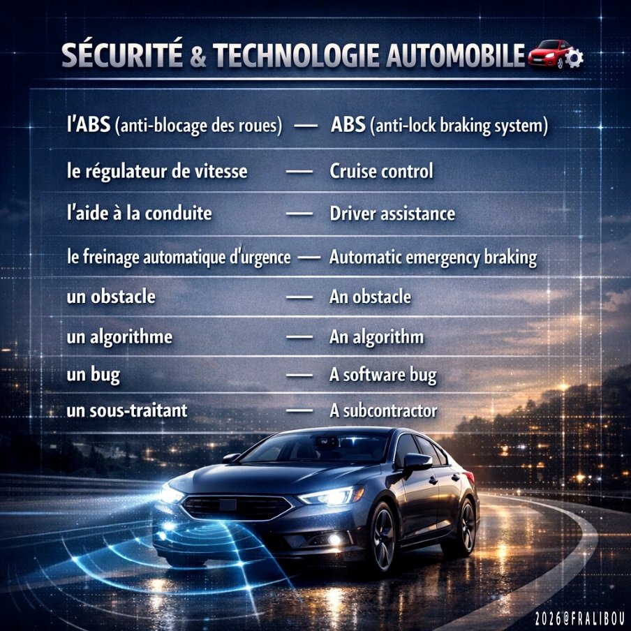 fralibou's tweet image. SÉCURITÉ &amp;amp; TECHNOLOGIE AUTOMOBILE – CAR SAFETY &amp;amp; TECHNOLOGY 🚗⚙️

📺 À découvrir sur YouTube, Odysee et Rumble – @fralibou
🔗 Lien en bio : youtu.be/xk9xd4f6EP0

#SécuritéRoutière #TechnologieAutomobile  #FrenchWithFralibou #Freinage #LearnFrench #CarTechnology