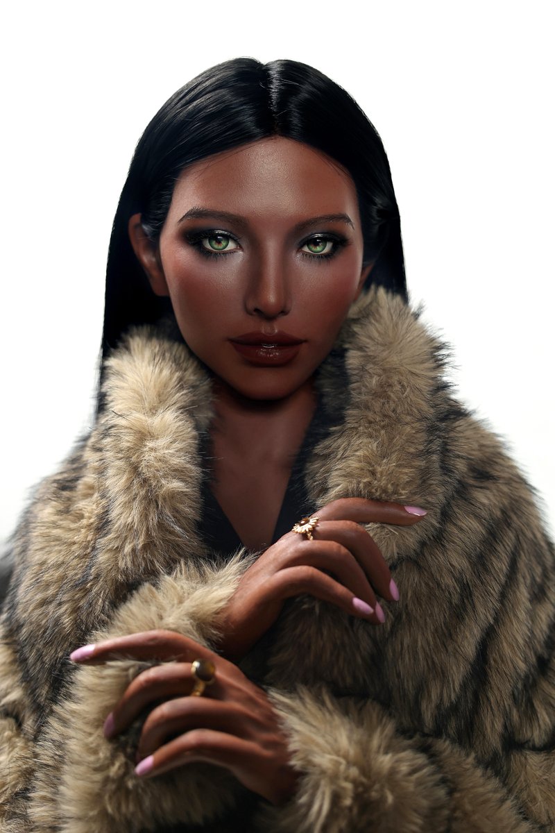 Chocolatedo1l's tweet photo. "Naomi walked in and the timeline froze. 

Red stockings. Fur coat. Green eyes that will ruin you.

 Which photo got you? 👀"

Here the link🖤：https://t.co/ziAsHS5pwA

#Naomi #AIBeauty #FurFashion #FashionBomb #siliconedoll #doll #chocolateladydoll https://t.co/M3wuuWLNiQ