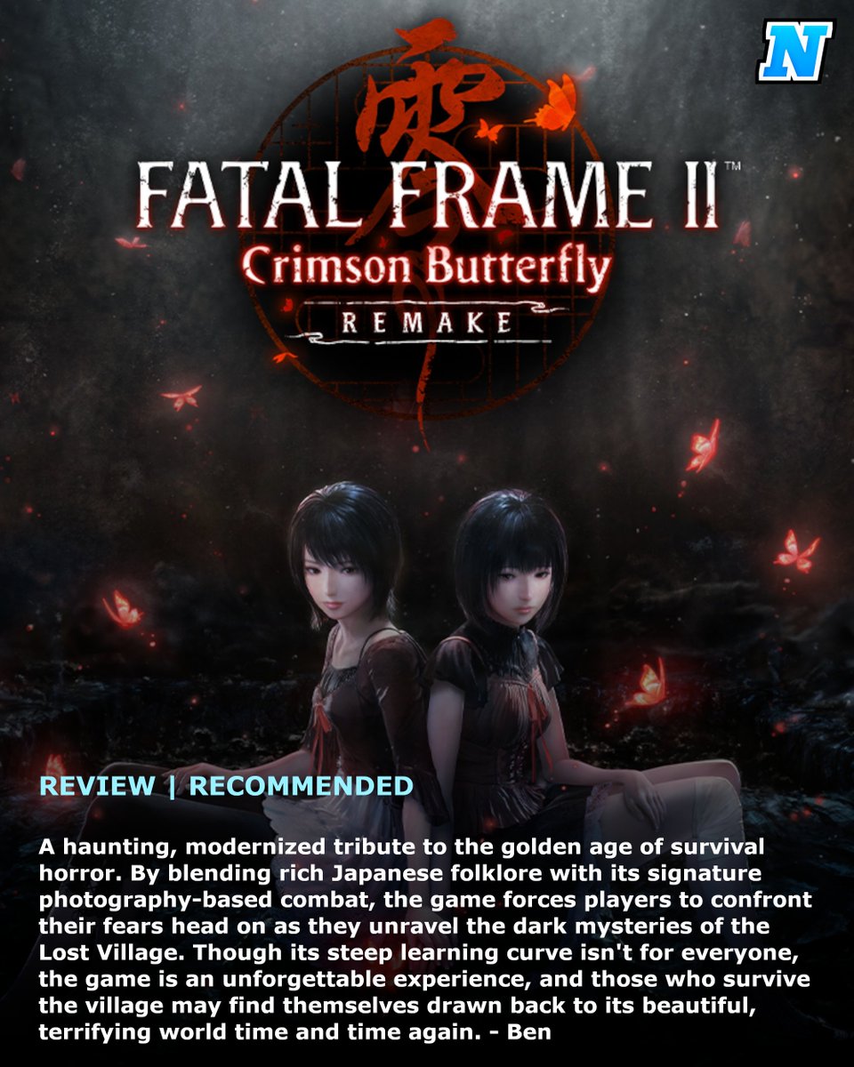 NettosGameRoom's tweet photo. It is finally time! Check out our review of FATAL FRAME II: Crimson Butterfly REMAKE https://t.co/3d78mAyTHk https://t.co/5l2nAqaNlI