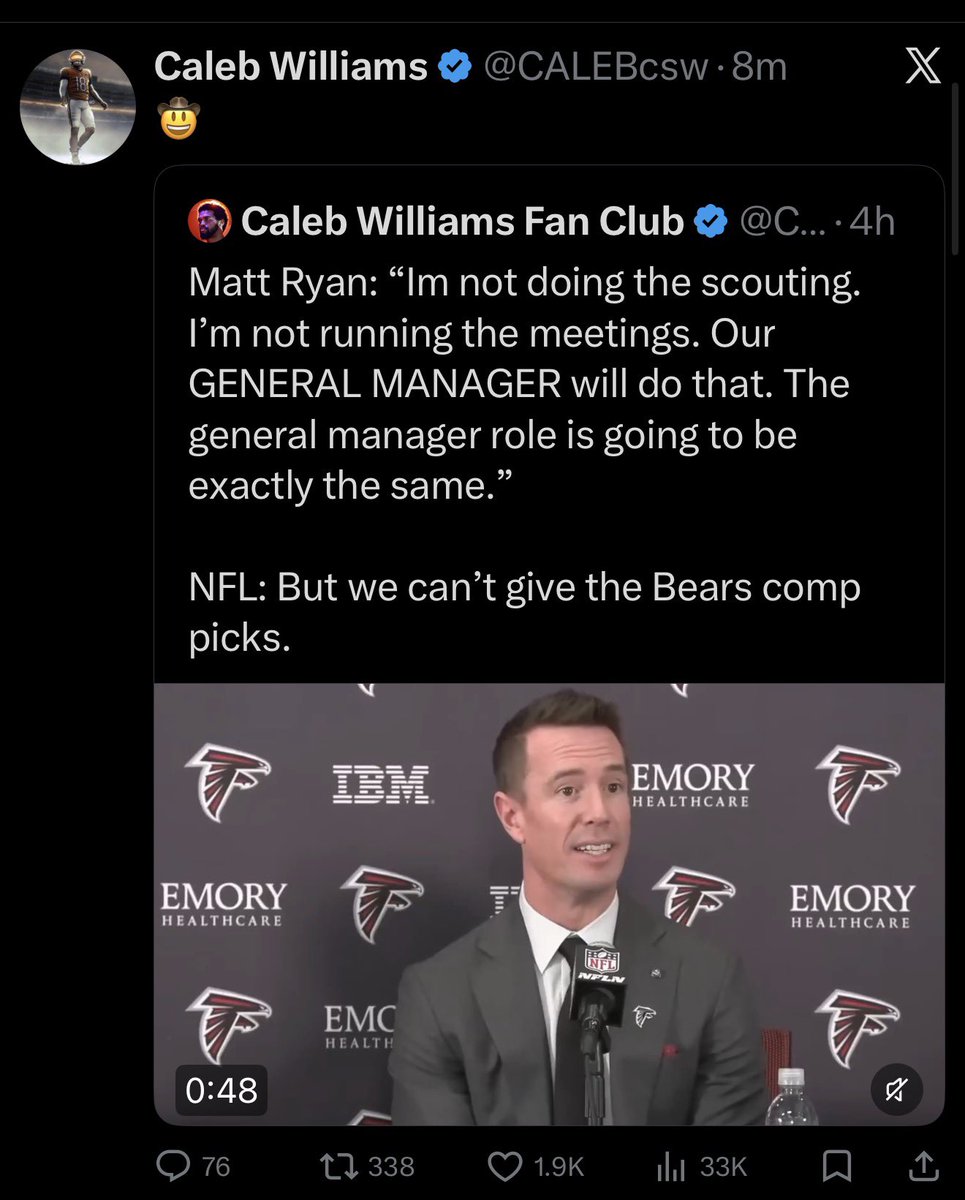 davebftv's tweet photo. Caleb Williams wants those comp picks too https://t.co/TJ1mjPYHNq