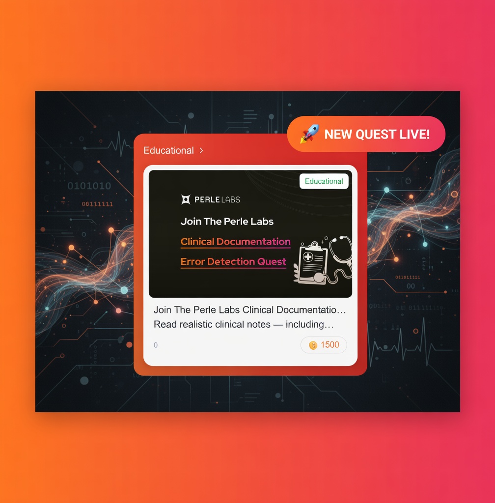 🚀 NEW QUEST LIVE!   <a href="/PerleLabs/">Perle Labs</a> 

Join Perle Labs Clinical Documentation Error Detection Quest 🔥  

Read realistic clinical notes — spot errors &amp; earn 1500 points!  

Tap the link to join now 👇
app.perle.xyz/join/EZx40r

#PerleLabs #NewQues