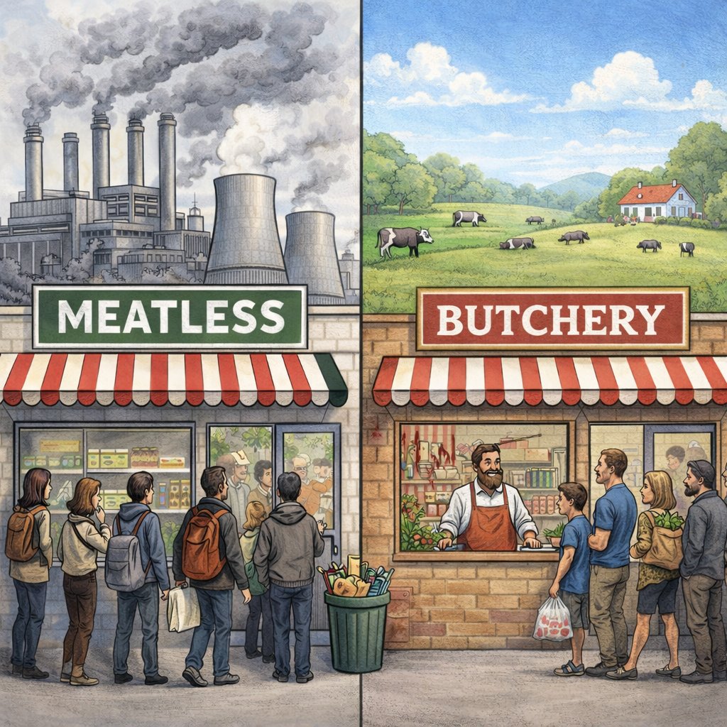 SBakerMD's tweet photo. What's actually better for the planet? 🤔 https://t.co/M0fwY4h492