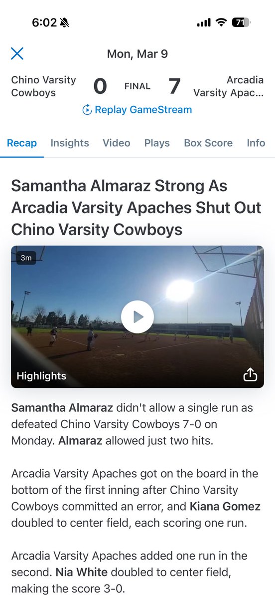 Samantha Almaraz RHP (uncommitted) tweet media
