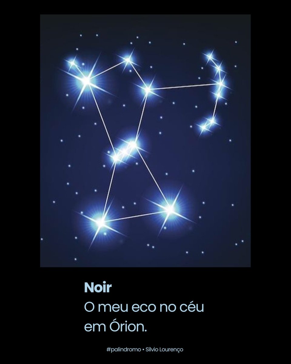 Noir

O meu eco no céu 
em Órion.

#palindromo