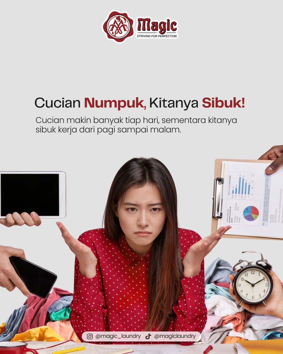 magiclaundry_id's tweet photo. Masalah tiap urus cucian 😩

Cucian numpuk, kita sibuk.
Bahan beda-beda, nggak bisa asal cuci.
Hujan turun, jemuran nggak kering ☔

Daripada bad mood seharian…

✨ Sini cuci di Magic Laundry aja!
Pesan lewat MyMagic App, biar beres tanpa ribet 🧺

#LaundryPremium #MagicLaundry https://t.co/rGMgxZksSm