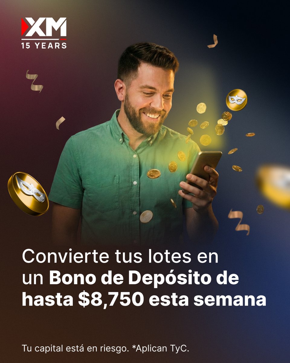 XMLatino's tweet image. ¡La semana 5 de la promoción de Bonos de Depósito ya está aquí! 💰

Comienza a desbloquear tu Bono de Depósito con tan solo 2 lotes y sigue operando para aumentarlo, ¡hasta $8,750 esta semana!

¿Listo para reclamar el tuyo? 👉 xm.com/landing/promo-…

#XM #15YearsXM #BonusPromo