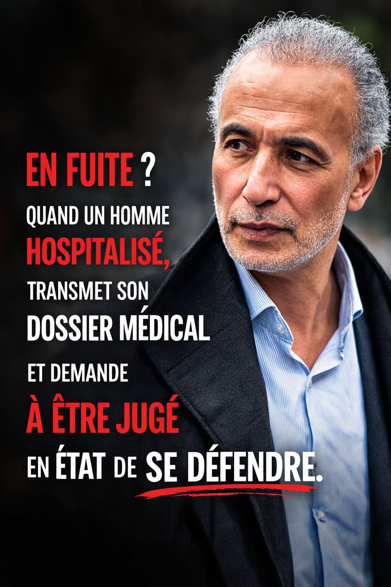 🔴 Le 6 mars, la cour criminelle de Paris a décidé de juger Tariq Ramadan en son absence et de délivrer un mandat d’arrêt à son encontre, considérant qu’il était « absent sans excuse valable ».
L’avocat général Philippe Courroye est même allé jusqu’à affirmer qu’il était « en