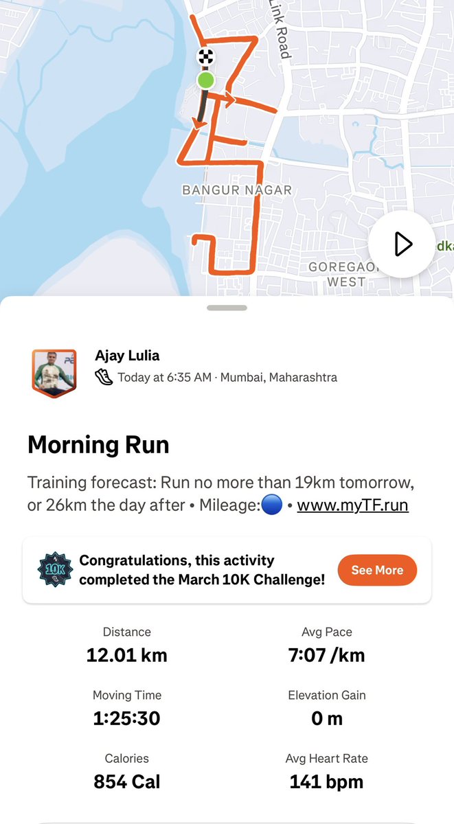 ajaylulia's tweet photo. Easy 12km run followed by 100m strides #workout #run #easyrunning https://t.co/YmdtyjuNWA