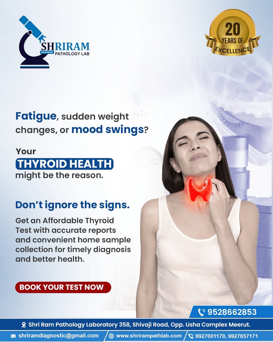 Shrirampatholo1's tweet image. 𝐃𝐨𝐧’𝐭 𝐢𝐠𝐧𝐨𝐫𝐞 𝐟𝐚𝐭𝐢𝐠𝐮𝐞, 𝐦𝐨𝐨𝐝 𝐬𝐰𝐢𝐧𝐠𝐬, 𝐨𝐫 𝐬𝐮𝐝𝐝𝐞𝐧 𝐰𝐞𝐢𝐠𝐡𝐭 𝐜𝐡𝐚𝐧𝐠𝐞𝐬—𝐠𝐞𝐭 𝐲𝐨𝐮𝐫 𝐭𝐡𝐲𝐫𝐨𝐢𝐝 𝐭𝐞𝐬𝐭𝐞𝐝 𝐞𝐚𝐫𝐥𝐲 𝐟𝐨𝐫 𝐛𝐞𝐭𝐭𝐞𝐫 𝐡𝐞𝐚𝐥𝐭𝐡. 🦋

#ThyroidHealth #thyroidtest #HormoneBalance #HealthAwareness