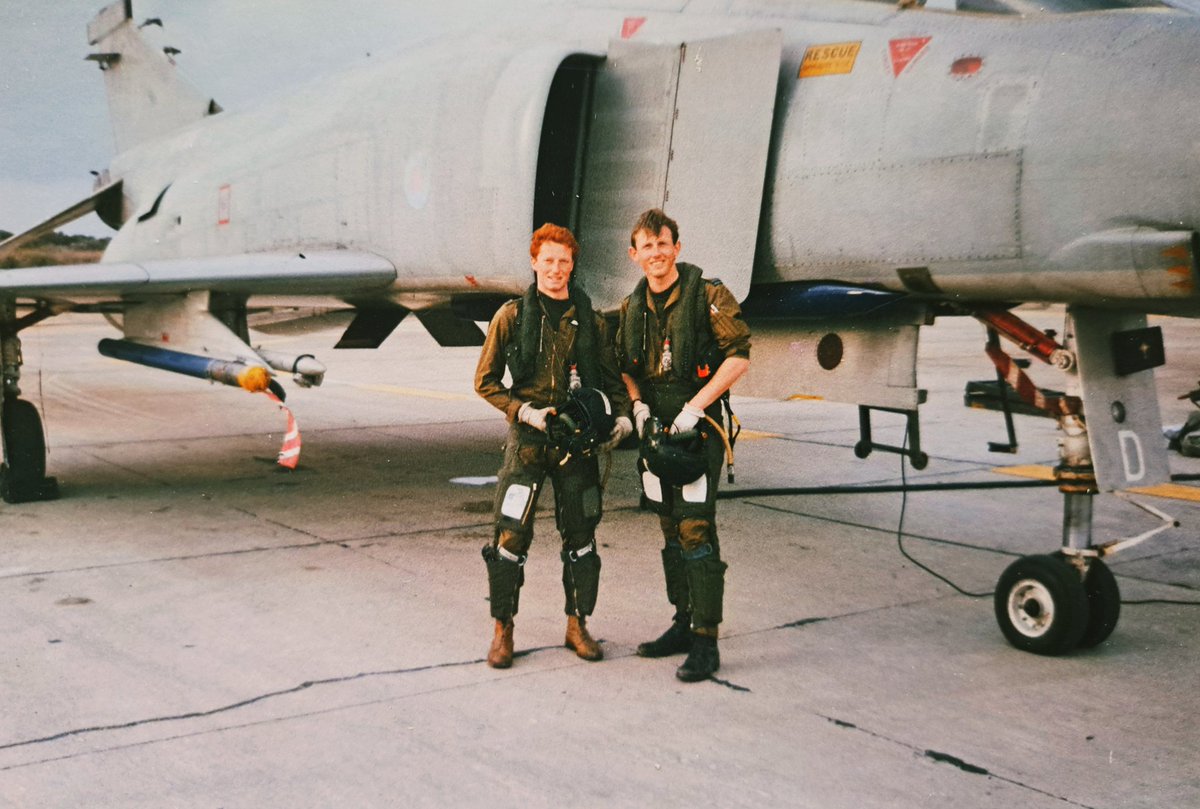 AircrewDebrief's tweet image. After going through flying training in the US and Tac Weapons at Chivenor, my next guest Antony Parkinson went on to fly the Phantom with 111 Sqn &amp;amp; 92 Sqn until it's disbandment. Here is a photo of Parky and his Nav in Decimomannu having just done some air combat.

#Phantom #RAF