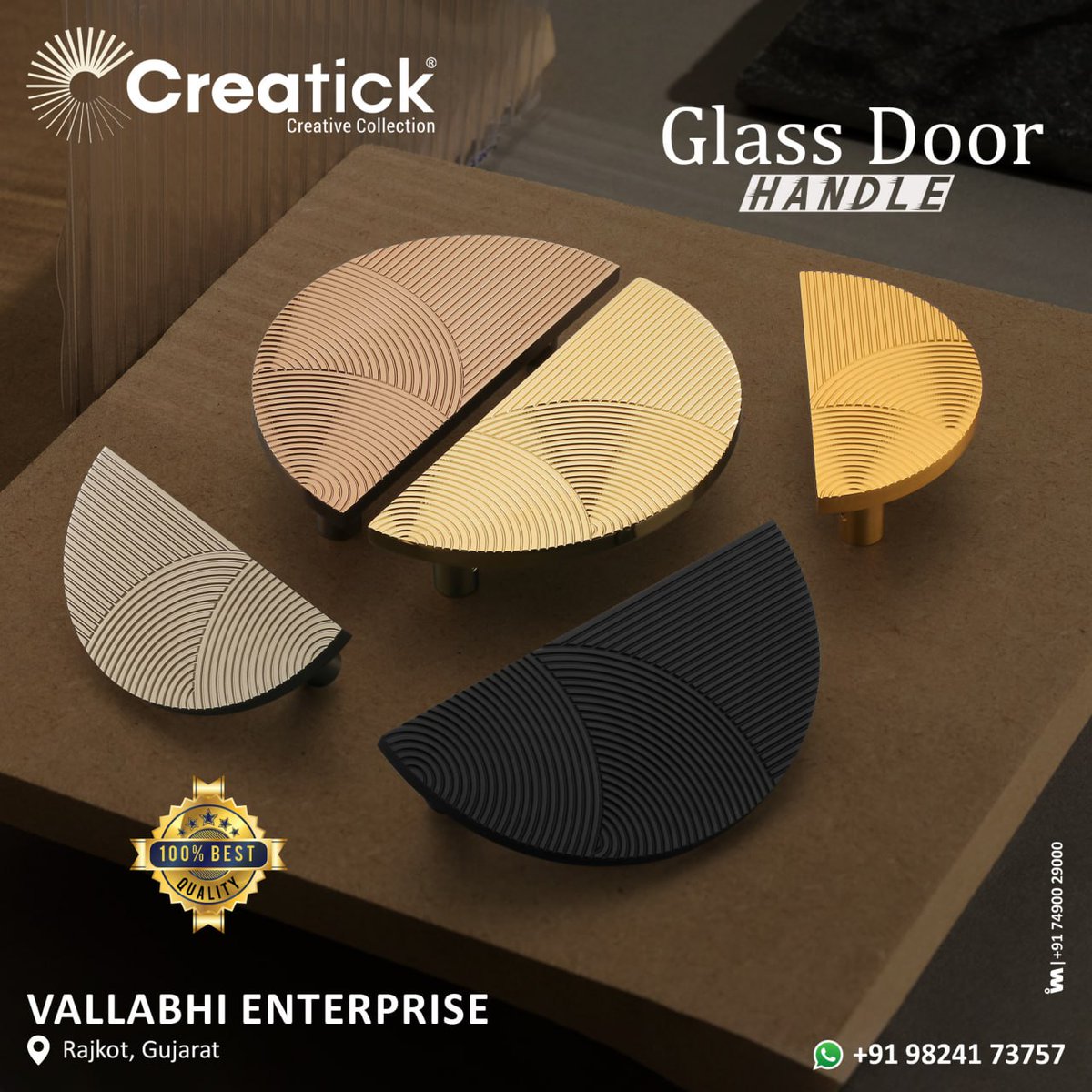 ibais_hardware's tweet photo. VALLABHI ENTERPRISE - RAJKOT
For enquiry via WhatsApp click:
https://t.co/JeksmJjq4M
Customer Care: +919824173757
#glassdoorhandle #maindoorhandle #pullhandle #pushhandle #hardwarefitting #doorfitting #fittinghardware
.
@ibais_hardware https://t.co/4Hz4Ic0R4E