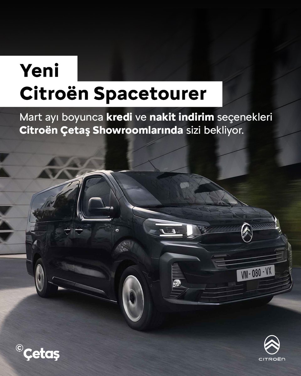 cetascitroen's tweet photo. Yeni Citroën Spacetourer'e Mart ayına özel kredi ve nakit indirim seçenekleri ile Çetaş Showroomlarında sahip olun.

📍İstanbul Büyükçekmece:0 (212) 863 54 54
📍Tekirdağ Çorlu:0 (282) 685 40 20
📍İzmit Kocaeli:0 (262) 335 43 03
📍İstanbul Bayrampaşa:0 (212) 614 40 04

#Çetaş #ÇetaşCitroen #ÇetaşOtomotiv #CitroënSpacetourer
