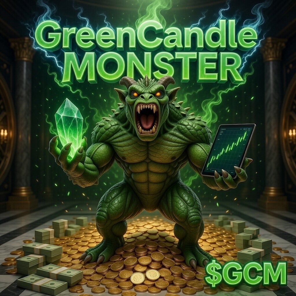 $GCM Green Candle Monster — Day’s End Update (Monday Night Grind) 🟩🐉
Crüe, we closed the day GREEN and building momentum!
Latest stats (as of ~11:03 PM PDT):
•  MC: $6.9K (holding strong after $8.7K ATH — recovery mode activated)
•  Curve: 55.1% (pushing higher — we’re in the