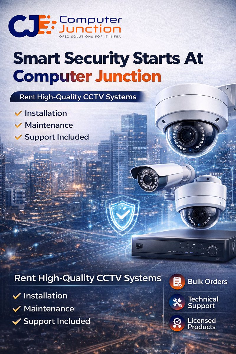 cjpl_in's tweet image. Flexible rental plans for offices, shops, and commercial spaces.

Reach out to Computer Junction (CJPL) or explore more at cjpl.in 

#ComputerJunction #CJPL #CCTVSolutions