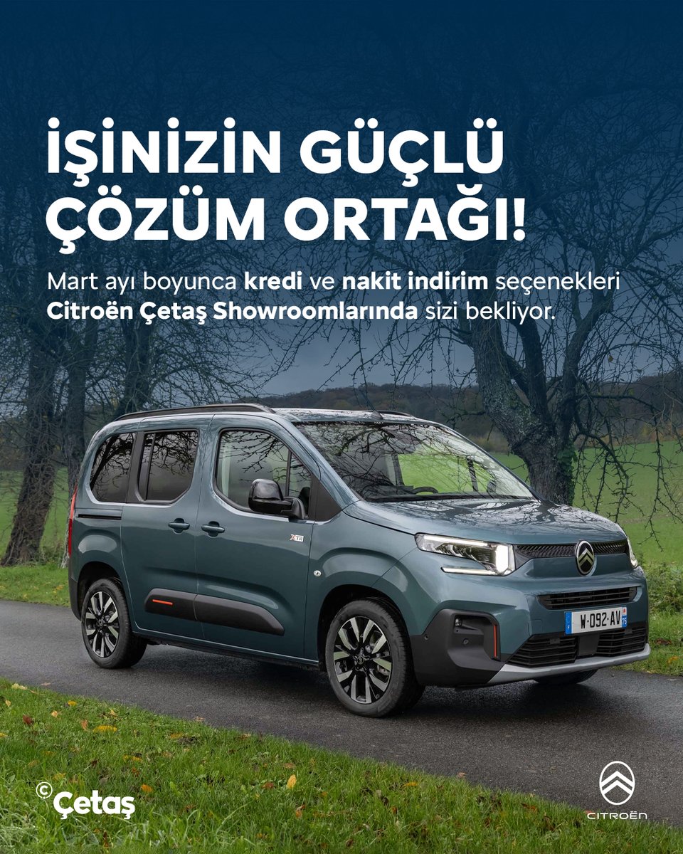cetascitroen's tweet photo. İşinizin güçlü çözüm ortağı Berlingo, Mart ayına özel kredi ve nakit indirim seçenekleri ile Çetaş Showroomlarında.

📍İstanbul Büyükçekmece:0 (212) 863 54 54
📍Tekirdağ Çorlu:0 (282) 685 40 20
📍İzmit Kocaeli:0 (262) 335 43 03
📍İstanbul Bayrampaşa:0 (212) 614 40 04

#Çetaş #ÇetaşCitroen #ÇetaşOtomotiv