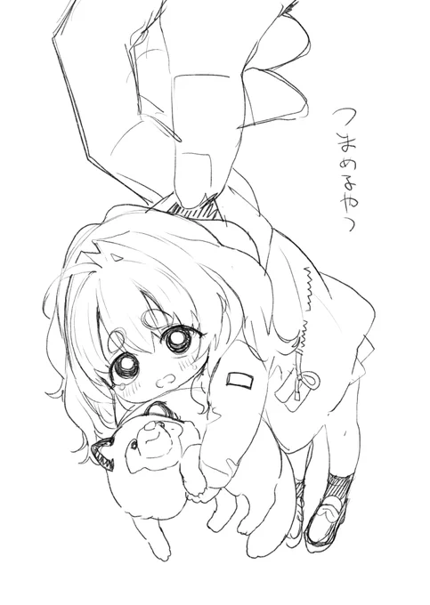 とりあえず考えてみたけど、これはアクリルスタンドではなく、キーホルダーのデザイン…
巷でよく見かける、キャラをつまめるやつ 
