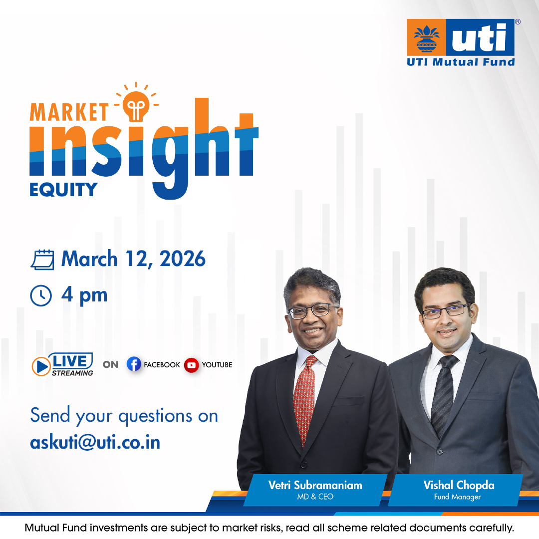 utimutualfund's tweet image. Know about the latest developments in equity markets along with the fund positioning and strategy of UTI Focused Fund on Equity Market Insight on March 12, 2026.

Click here to set a reminder : bit.ly/4koc37e

#UTIMutualFund #HaqEkBehtarZindagiKa #Equity #MarketInsight