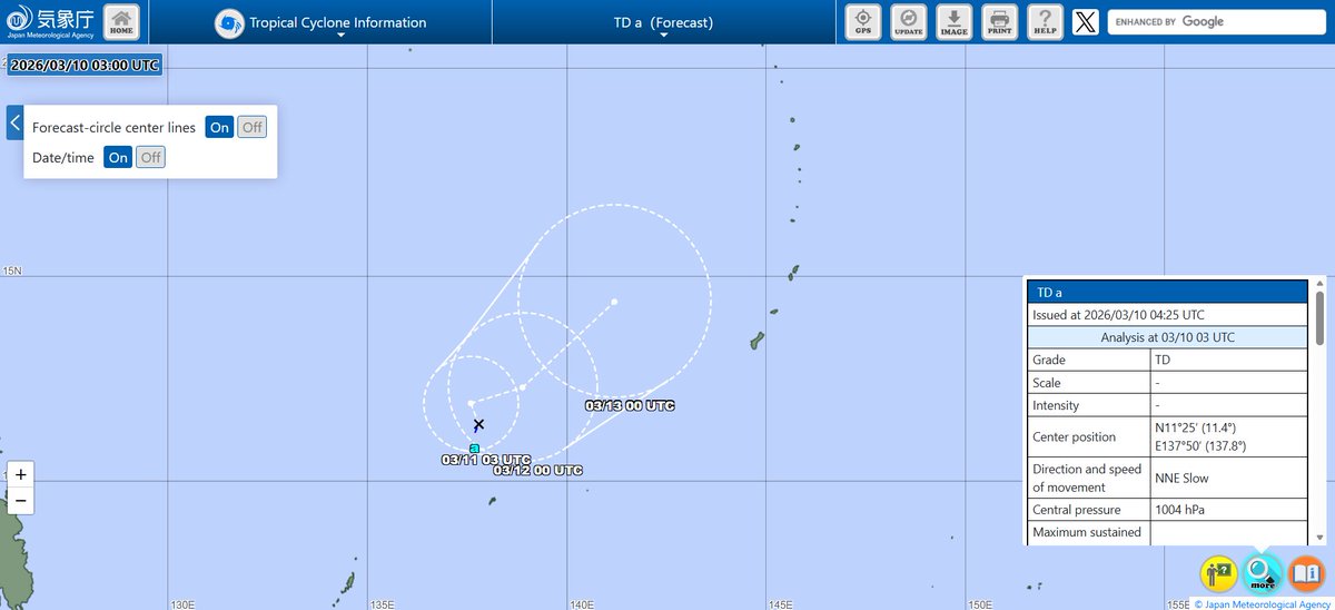 pablomartinsmet's tweet photo. Nem preciso dizer muito sobre né...?! Forma-se a 3ª depressão tropical de 2026 no Pacífico Noroeste! A confirmação veio pela Agência Meteorológica do Japão (JMA), com previsão de se tornar tempestade tropical nas próximas 24h. O próximo nome na lista é #Nuri (#95W #03W). https://t.co/xndoeGCXyS