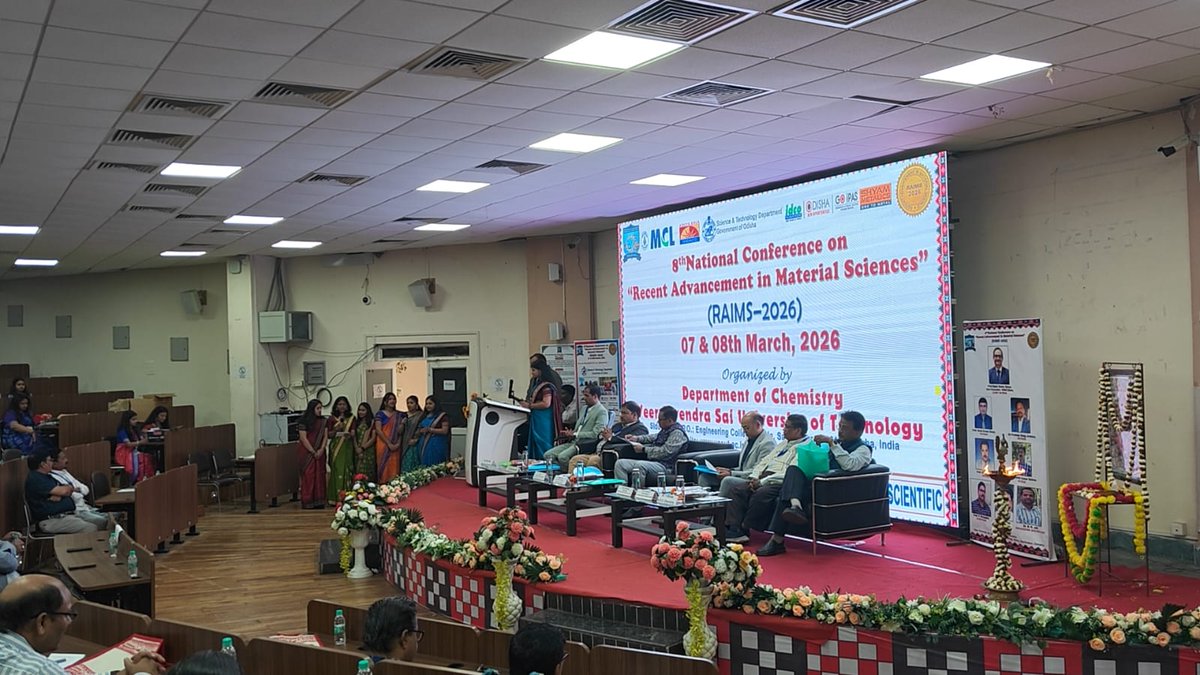 VSSUT_official's tweet photo. 🌟 Proud moments at #VSSUT, Burla! 

The 8th National Conference on Recent Advancement in Material Sciences (RAIMS‑2026), organized by the Department of Chemistry, #VSSUT Odisha was successfully held on 7–8 March 2026.

🔬 Researchers, academicians & industry leaders came together to explore cutting‑edge innovations in materials science. 
🤝 A vibrant platform for collaboration, knowledge exchange & advancing scientific frontiers!

@AICTE_INDIA 
@SDTEOdisha