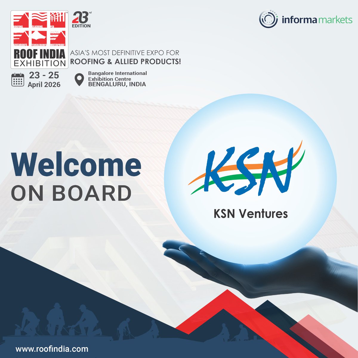 ForumMetal's tweet photo. Roof India, India's Largest Roofing &amp; Allied Products Event, is delighted to welcome KSN TECH VENTURES PRIVATE LIMITED on board

Book your Stand: https://t.co/Bao8a5nRYP

#Roofindia2026 #InformaMarkets
#polycarbonateroofing #Architects #StructuralEngineers #FactoryBuilders https://t.co/hVYUOfGhNB