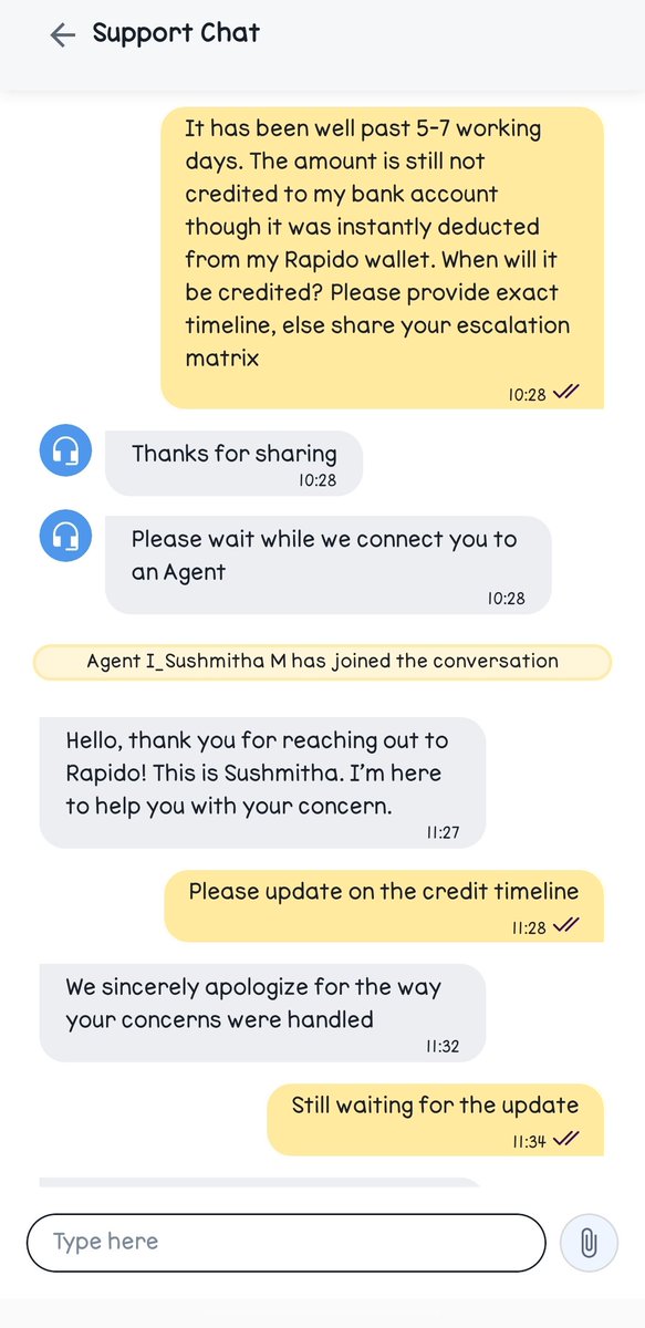 MaybeSu712's tweet photo. @rapidobikeapp @RapidoCares another scam by you guys. After much struggle, got the refund in my Rapido wallet which is unusable except bike rides. Requested transfer to my bank acc &amp; provided documents. It's been 15 days and amount is not received in account. Your team is (1/2) https://t.co/SAlCHuUMMW