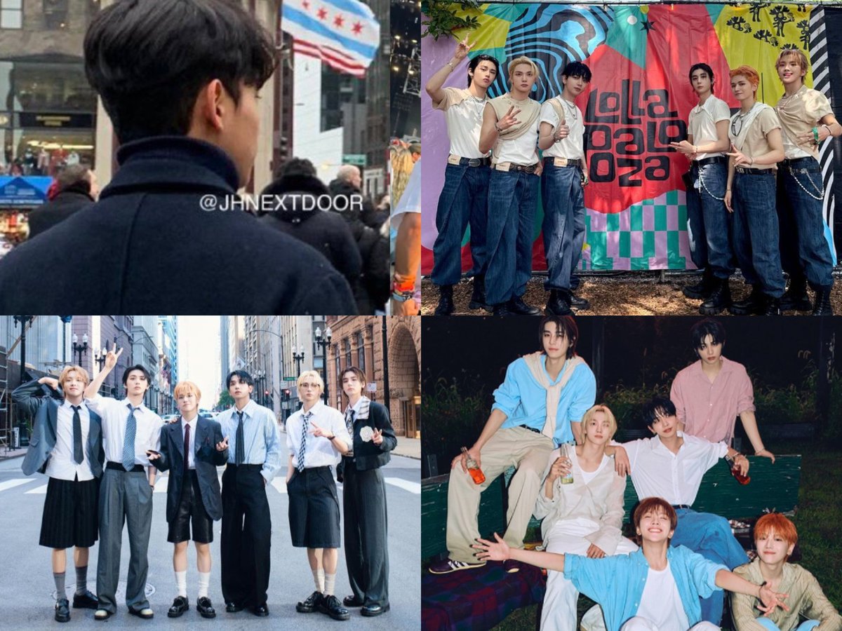 lollapalooza, hollywood action mv, collbook… jaehyun's chicago memories from when he studied abroad now living on through boynextdoor 🥹🤍