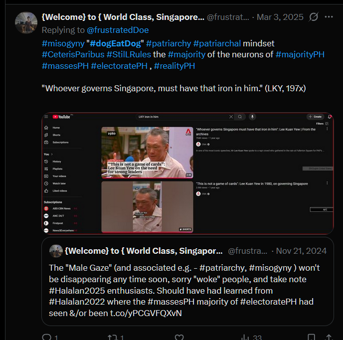 frustratedDoe's tweet image. #sIKoLoHiYaNgPiLiPiNo #majorityPH of d #electoratePH #massesPH sees #saraBASURA having that
 "whoever governs [Singapore] must have that iron [in him]" ( LEE Kuan Yew Harry LKY, 1980 )
w/c is seemingly lacking in &amp;amp;/or not dat marketed from d #oppositionPH

x.com/search?q=from%…