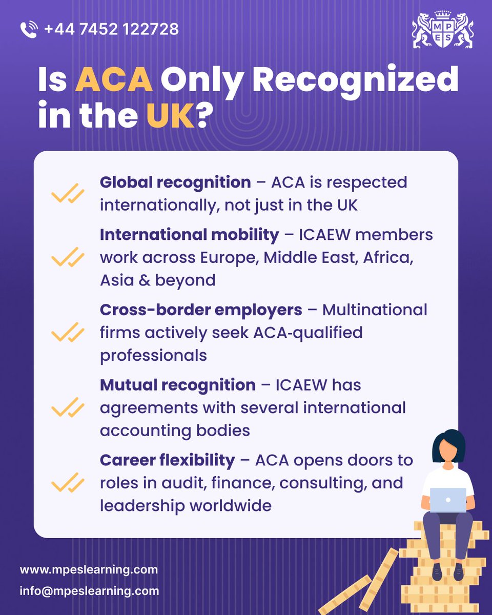 MPESLearning's tweet photo. Is ACA only recognised in the UK?

The ACA by Institute of Chartered Accountants in England and Wales is globally recognised, creating worldwide career opportunities.

Start with MPES Learning:
 https://t.co/WRV07w3I6k
#ACA #ICAEW #MPESLearning https://t.co/3ipwdXCCFe