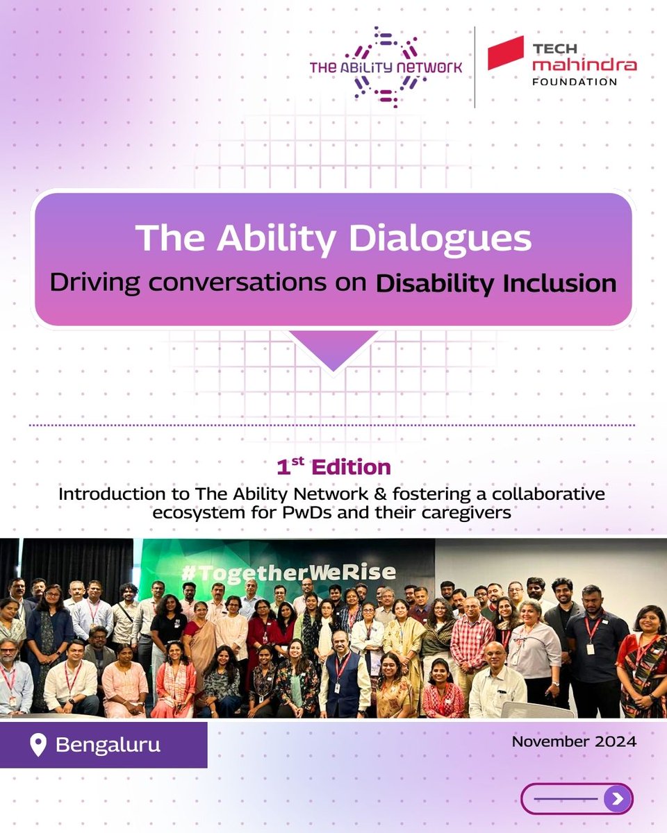 techmahindracsr's tweet image. The Ability Dialogues have been bringing together #Disability experts, government institutions, civil society organisations, persons with disabilities and allies to share experiences, learn from one another, and move the conversation on disability inclusion forward for the past