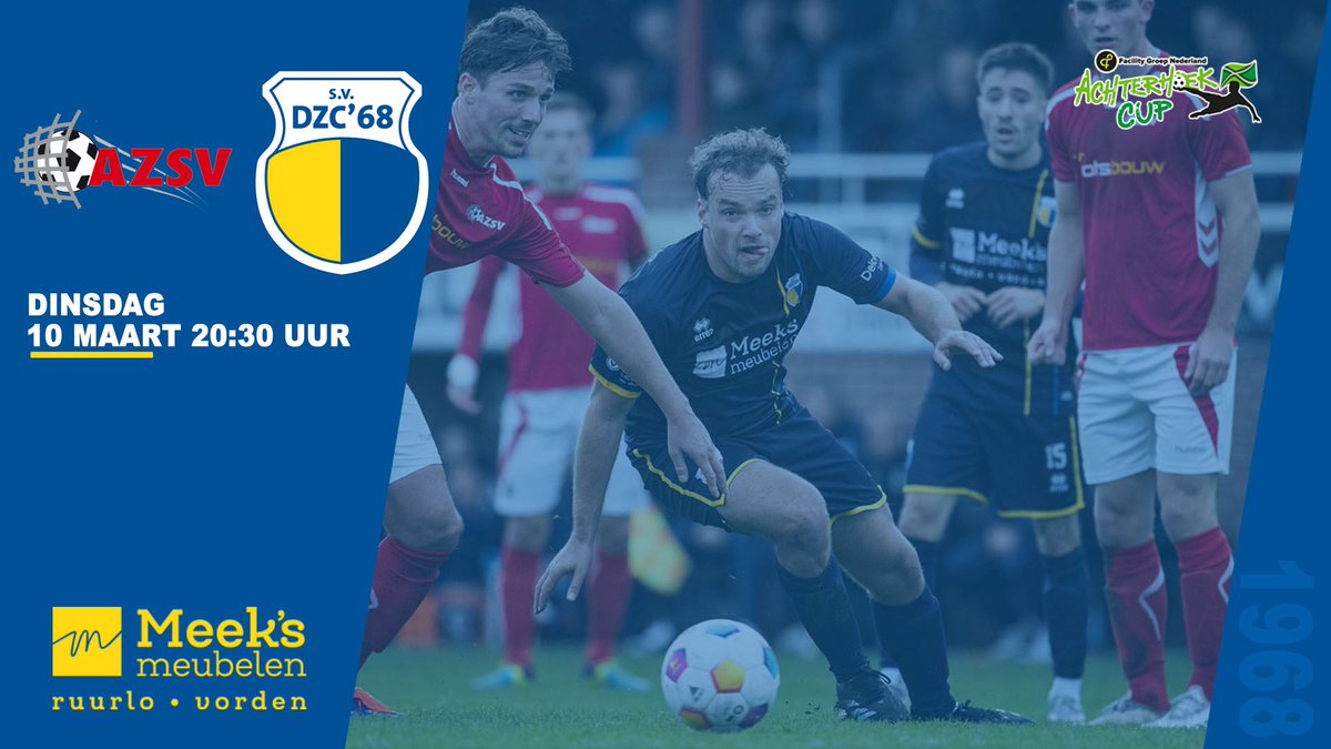 Dinsdag 10 maart speelt DZC ‘68 in Aalten voor de Achterhoek cup tegen AZSV. De aftrap is om 20:30.

#azsvdzc <a href="/AchterhoekCup/">Achterhoek Cup</a>