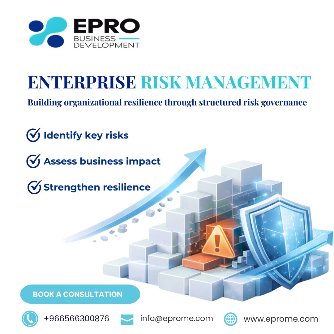 Most risks don’t appear suddenly they build quietly.

Organizations that adopt Enterprise Risk Management (ERM) can:
• Identify risks early
• Assess strategic impact
• Strengthen resilience
Strong organizations don’t react to crises they prepare for them.
#ERM #RiskManagement