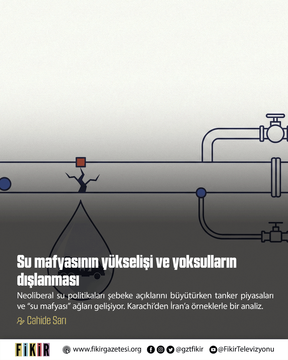 gztfikir's tweet photo. 💧 Su mafyasının yükselişi ve yoksulların dışlanması

🖊️ Cahide Sarı yazdı

https://t.co/vownbV6fOD https://t.co/hIbMZAqrNx