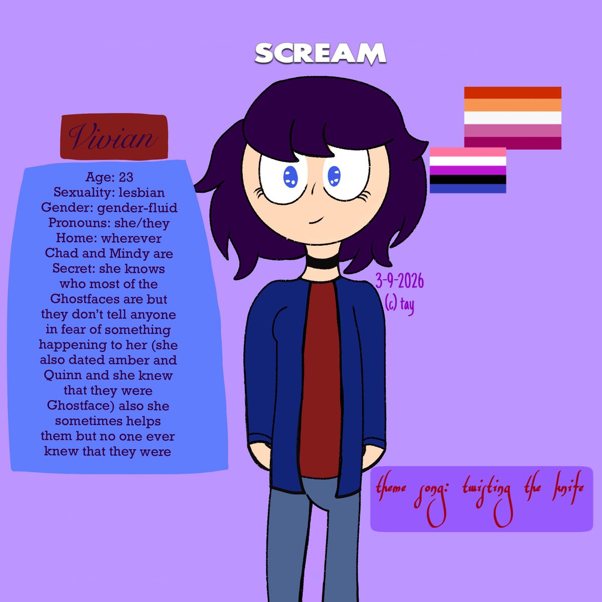 lavenderwishs's tweet photo. my scream oc her name is vivian😌🖤

[ #scream #screamoc ] https://t.co/3bu8xs1Lzu