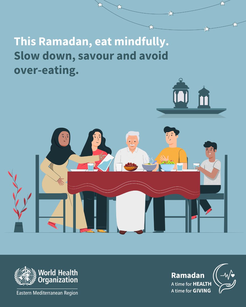 WHOJordan's tweet photo. Pay attention to what you eat during the holy month!

#HealthForAll https://t.co/aWBNWp6Hin