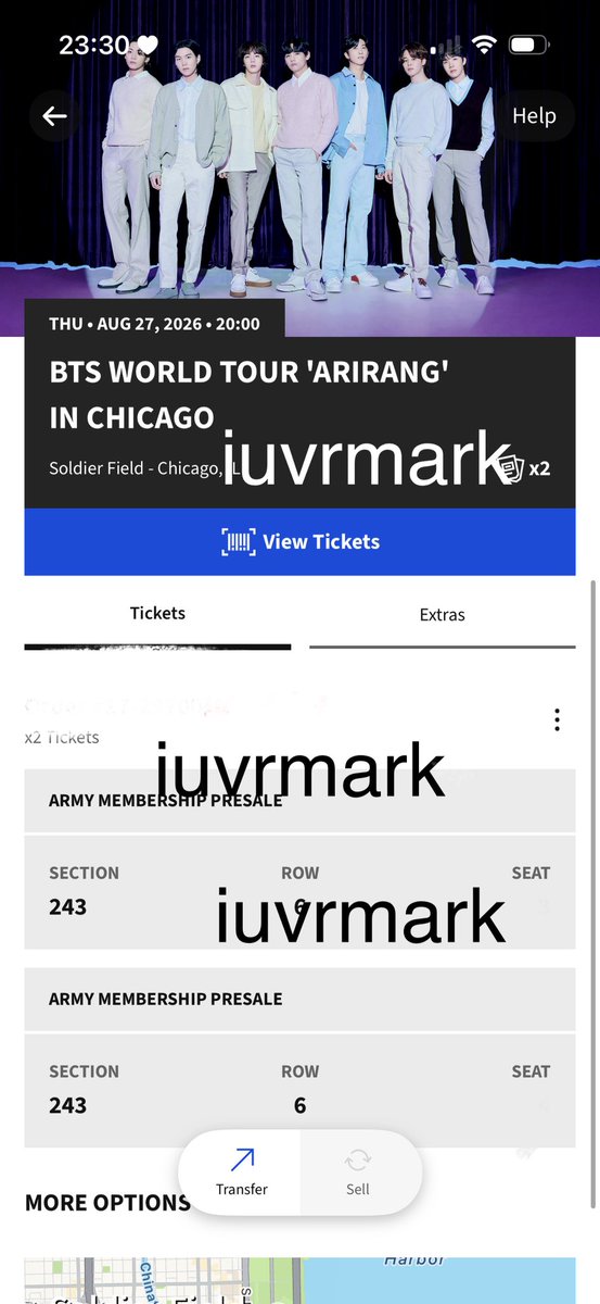 Iuvrmrk's tweet photo. wts/selling: (2) bts arirang chicago 8/27

📍 Chicago, Soldier Field
🎫 2x SEC 243 Row 6
💰 660 for both
💟 i am willing to call/facetime for additional proof

iso: wts , wtb , bts , selling , chicago , illinois , august 27 https://t.co/6mEdBjioOD
