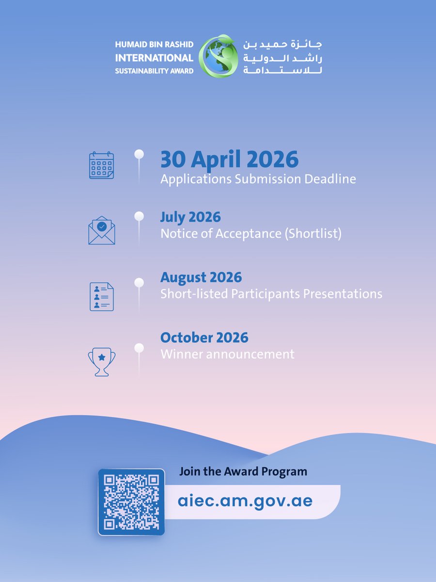 Be part of a global community working towards sustainability, innovation, and environmental responsibility. 

🔗 Register now: aiec.am.gov.ae 

#Sustainability #ClimateAction #GreenInnovation #EnvironmentalImpact #Ajman #UAE #SustainabilityAward #HumaidBinRashidAward
